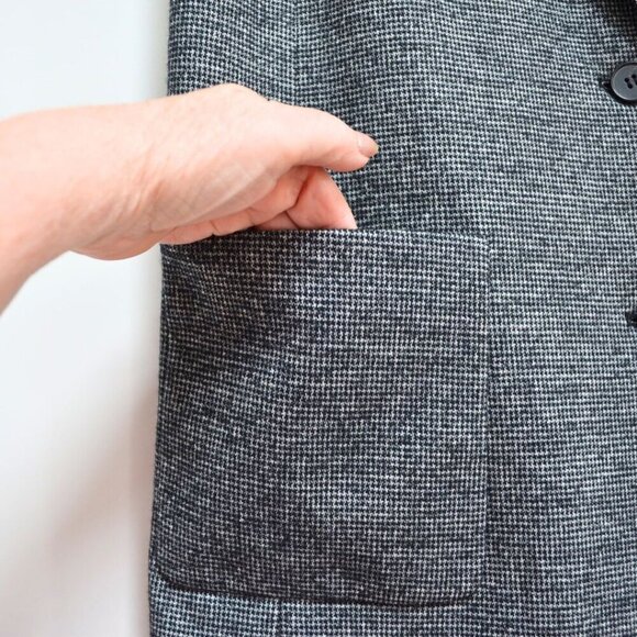 J. Mclaughlin Cate Wool Blend Tunic Black White Houndstooth Vest Classic - Picture 10 of 14